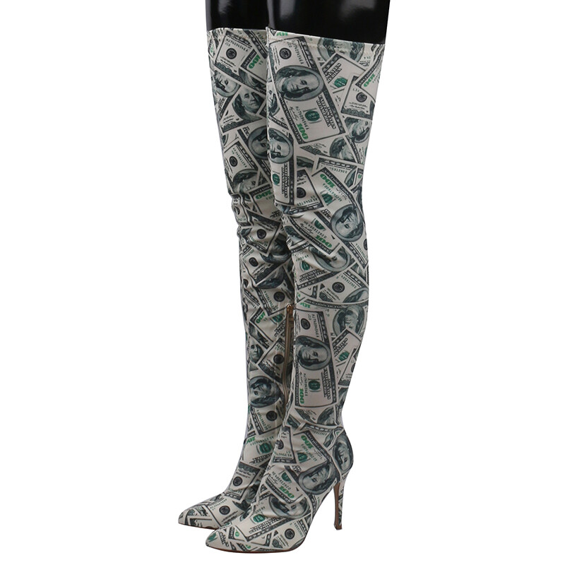 thigh high money boots